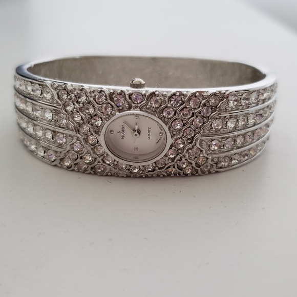 Peugeot Crystal Accented Cuff Bangle Women\'s Watch main image 7